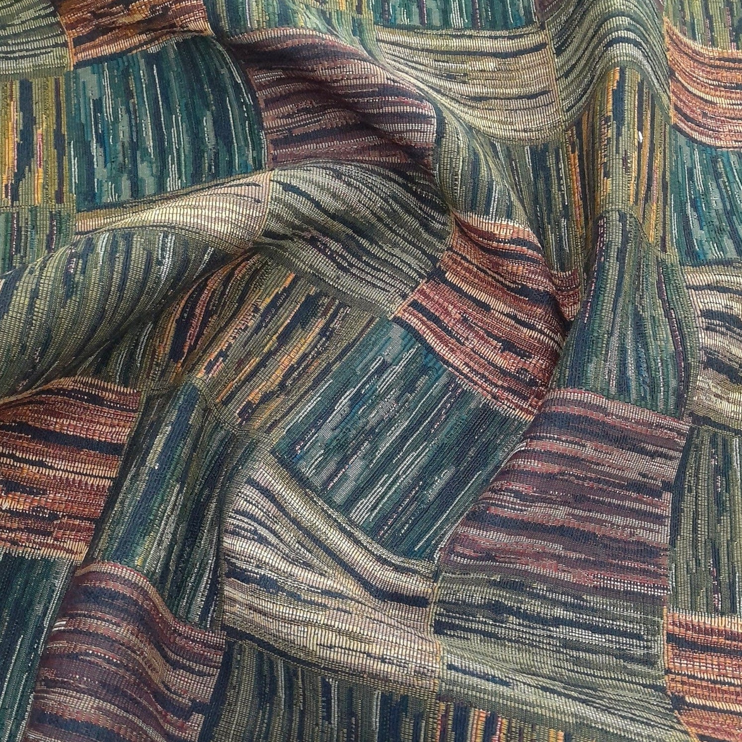 Sullies Upholstery Material Dark Green Upholstery Barcelona Tapestry Fabric Blocks Collection 140 cm