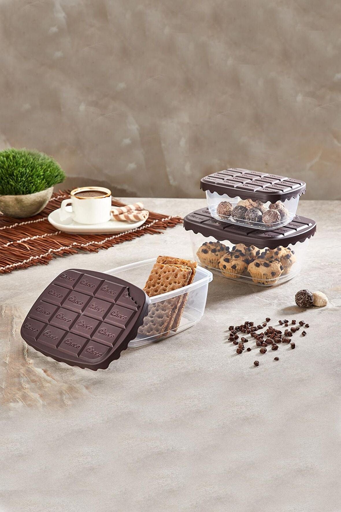 Sun Plast Storage Container Sun Plast Choco Box Chocolate Storage Container Set of 3