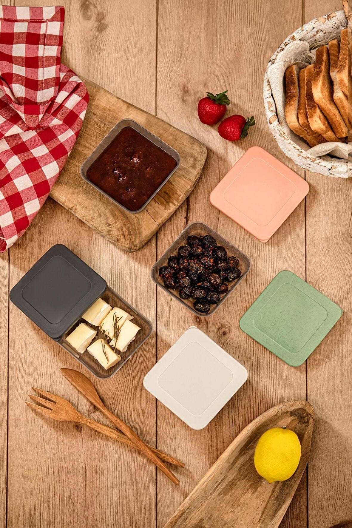 Sun Plast Storage Container Sun Plast Mini Storage Container with Lid Set of 4 SC-4290