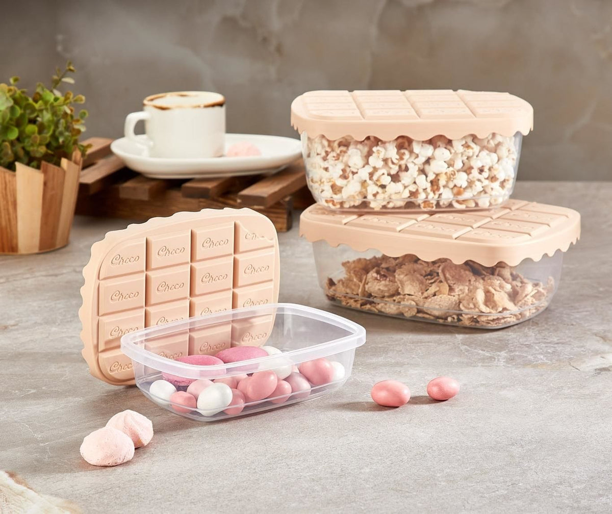 Sun Plast Storage Container Sunplast Choco Storage Container 800ml 3 Piece SC-4279