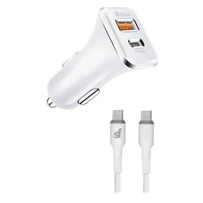 Superfly Power Adapters & Chargers Supa Fly 38W Dual USB PD and QC Car Charger with Type C Cable (7676229320793)