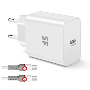 Superfly Power Adapters & Chargers Supa Fly 45W Type C Wall Charger with Cable - White (7674435666009)