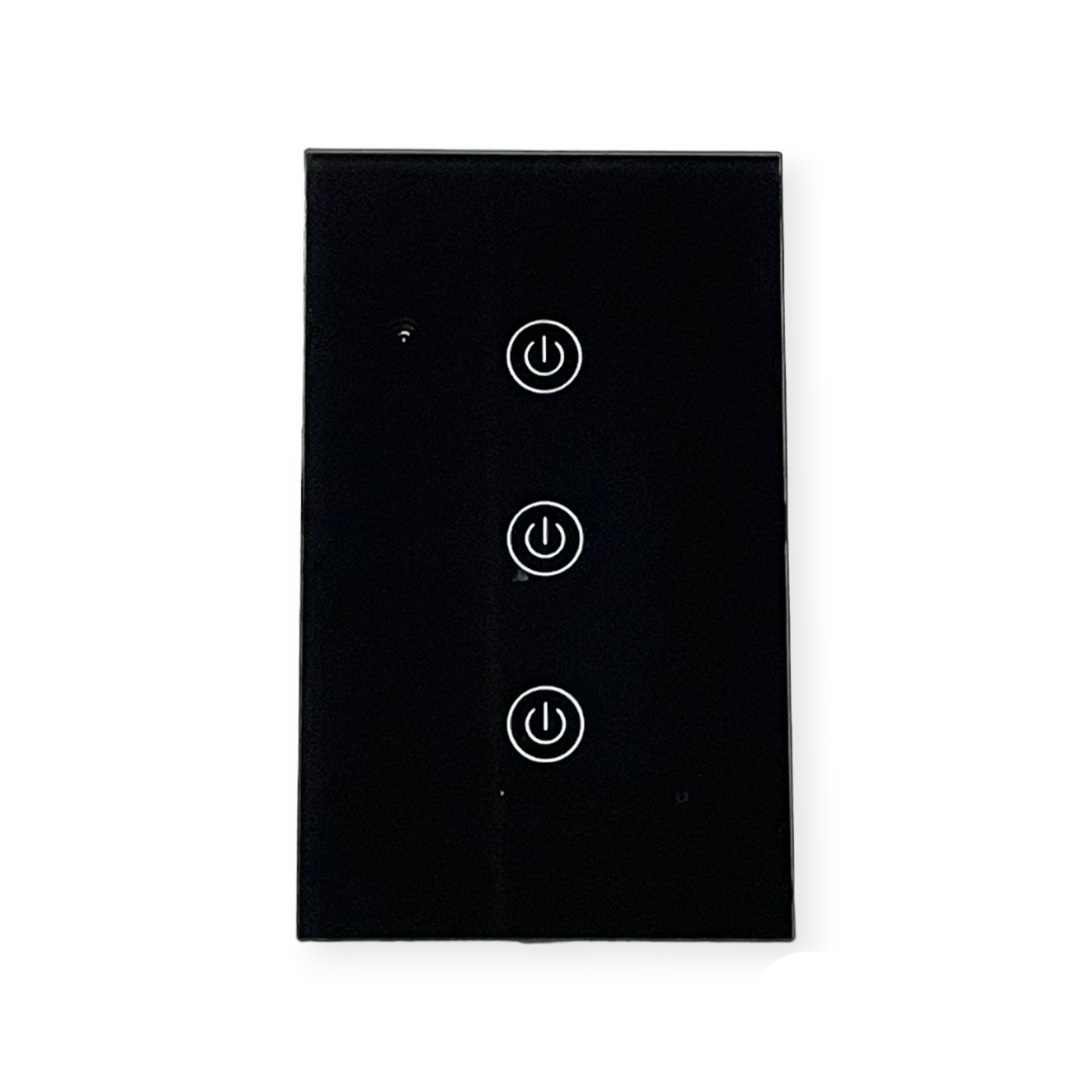 SUPERLUME Wifi Smart Switch DS Wifi Switch 3 Lever Black SWS-121-3 (7307962220633)