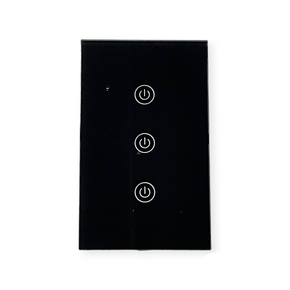 SUPERLUME Wifi Smart Switch DS Wifi Switch 3 Lever Black SWS-121-3 (7307962220633)