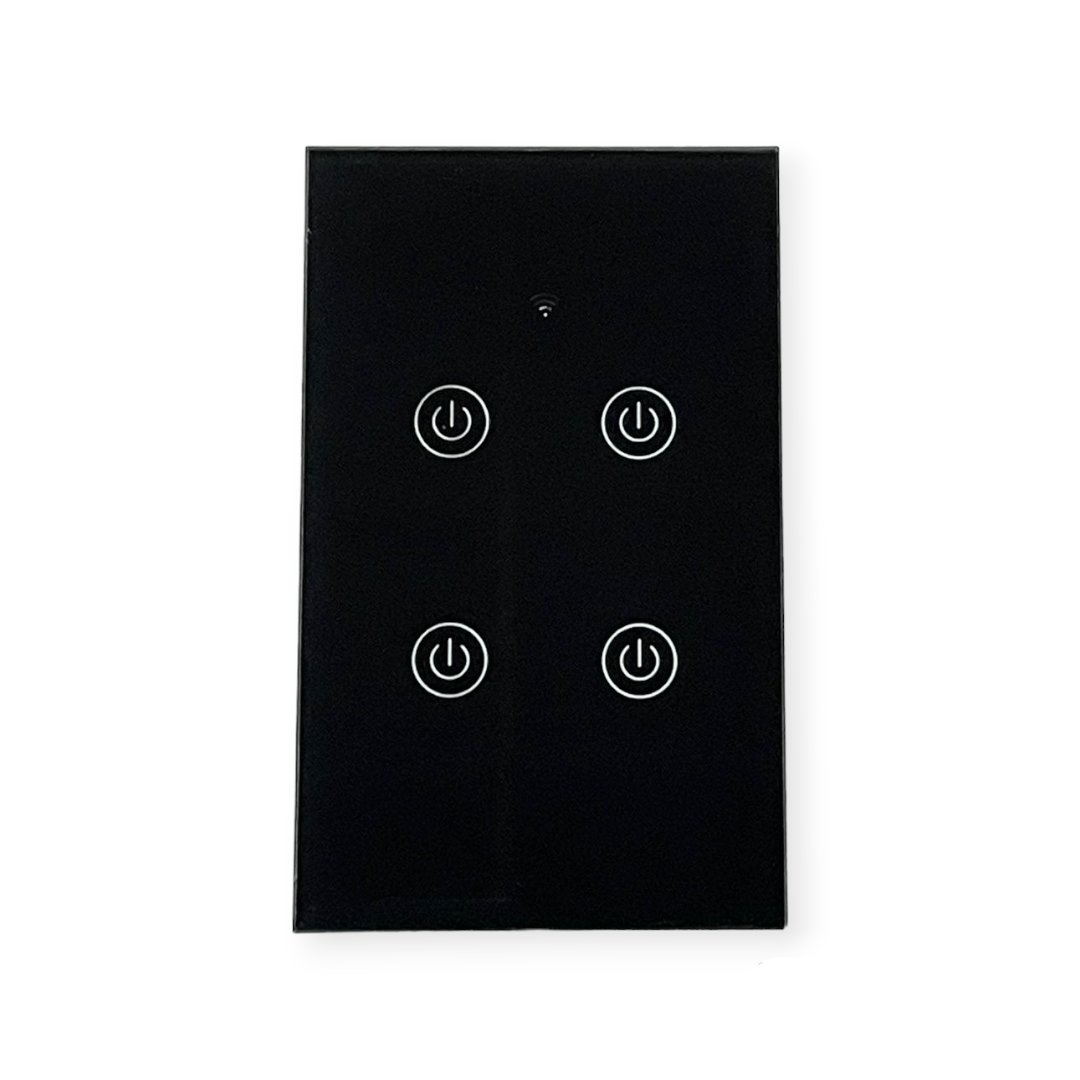 SUPERLUME Wifi Smart Switch DS Wifi Switch 4 Lever Black SWS-121-4 (7307966382169)