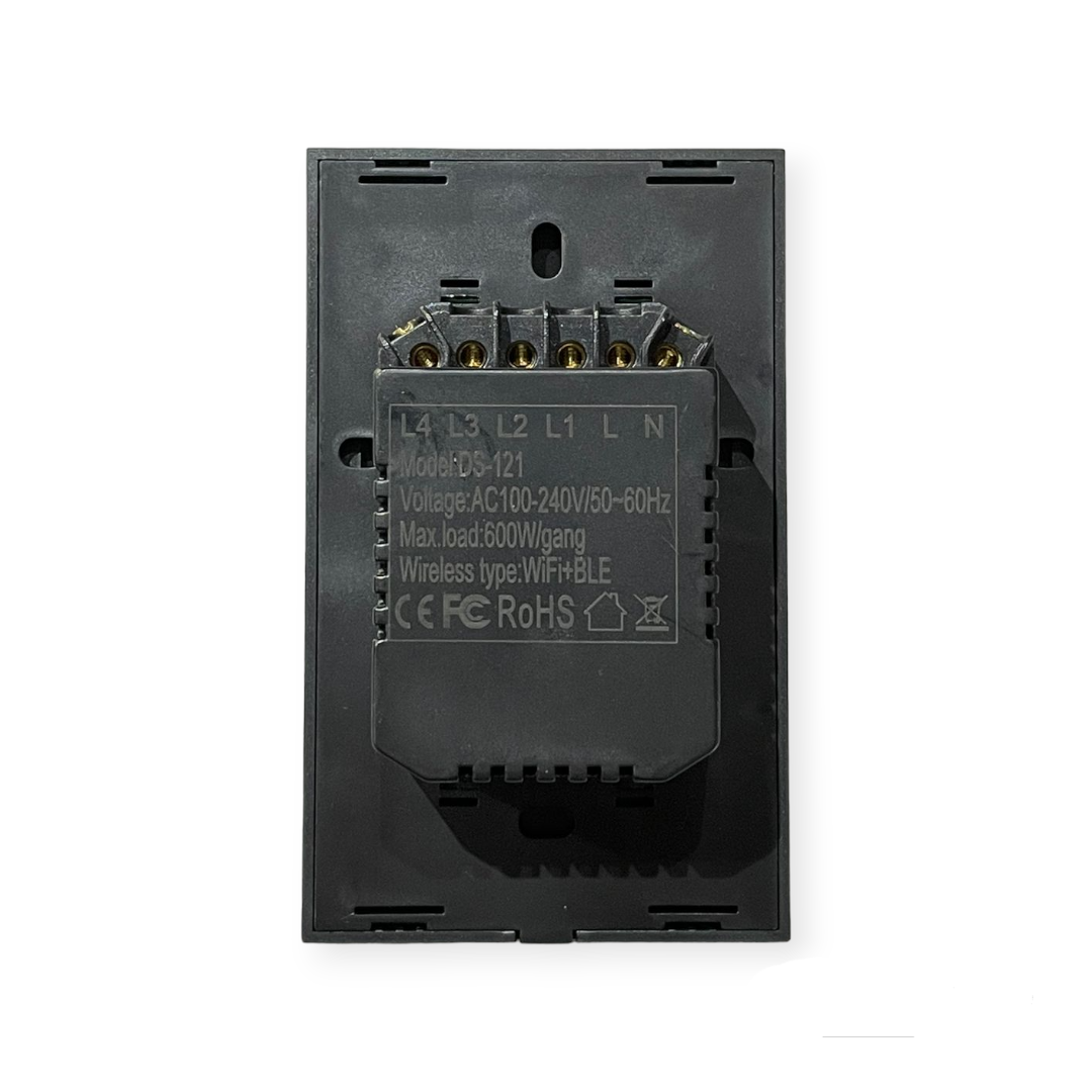 SUPERLUME Wifi Smart Switch DS Wifi Switch 4 Lever Black SWS-121-4 (7307966382169)
