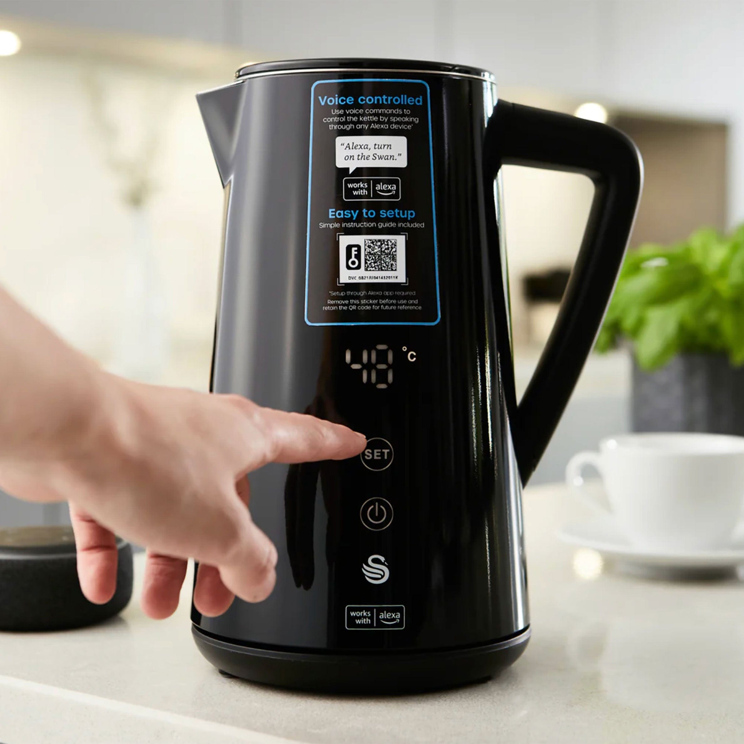 Swan KETTLE Swan Alexa Cordless Kettle SK14650BLKN (7480699289689)