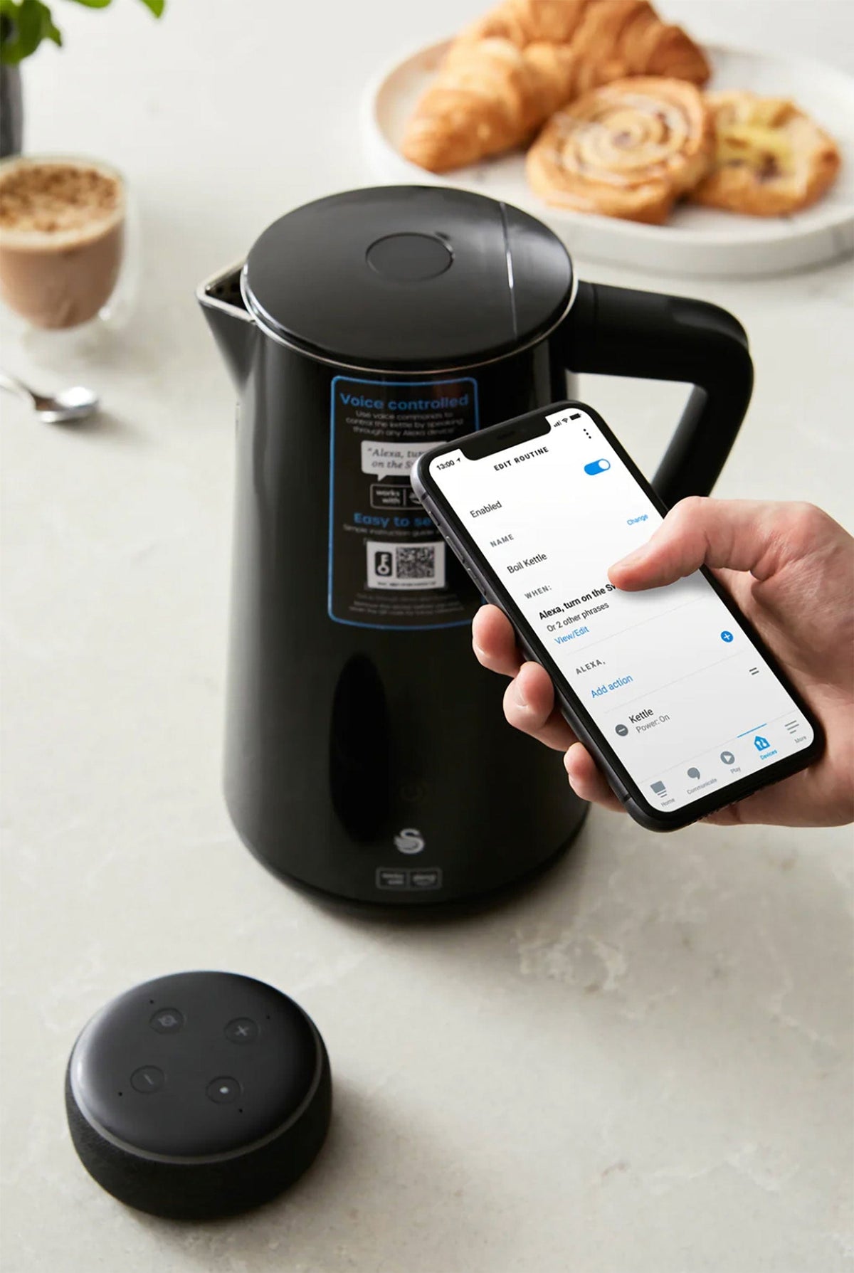 Swan KETTLE Swan Alexa Cordless Kettle SK14650BLKN (7480699289689)