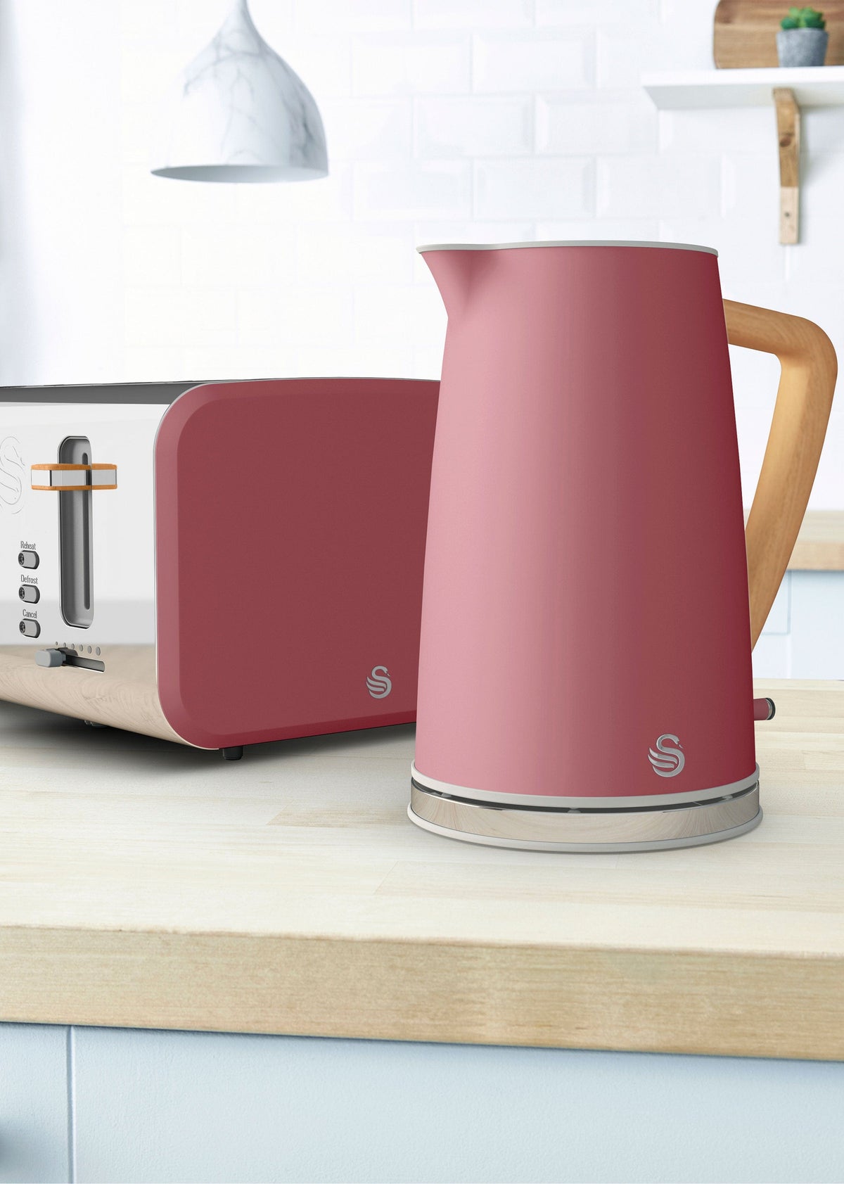 Swan KETTLE Swan Nordic Fuchsia Rose 2 Slice Toaster SNT2FR