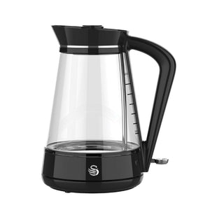 Swan TOASTER & KETTLE Swan 1,7 Litre Glass Jug Kettle Black SGK6 (7433321644121)