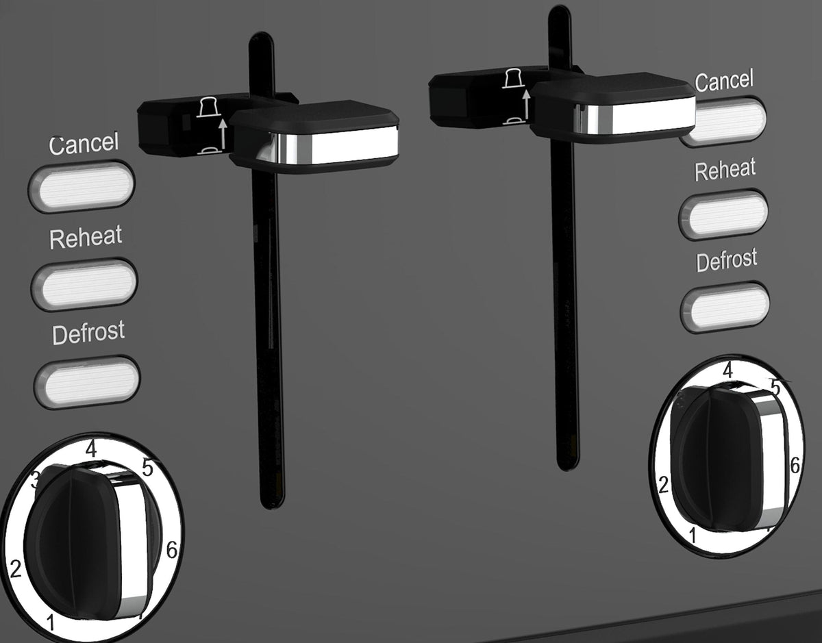 Swan TOASTER Swan Townhouse Stainless Steel Black 4 Slice Toaster STH4B
