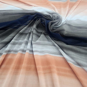T SHIRTING Dress Fabrics Printed Viscose Lycra Fabric 150cm Orange/Brown (7514475069529)