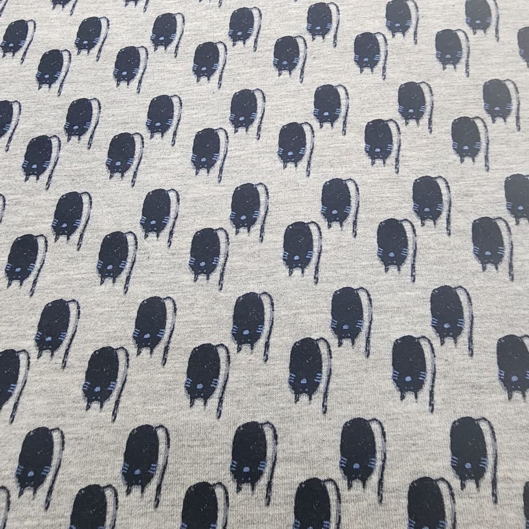 T-SHIRTING FABRIC Dress Fabrics Printed Viscose Lycra Fabric 150cm Grey (7514478018649)