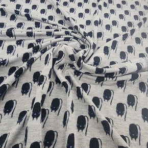 T-SHIRTING FABRIC Dress Fabrics Printed Viscose Lycra Fabric 150cm Grey (7514478018649)