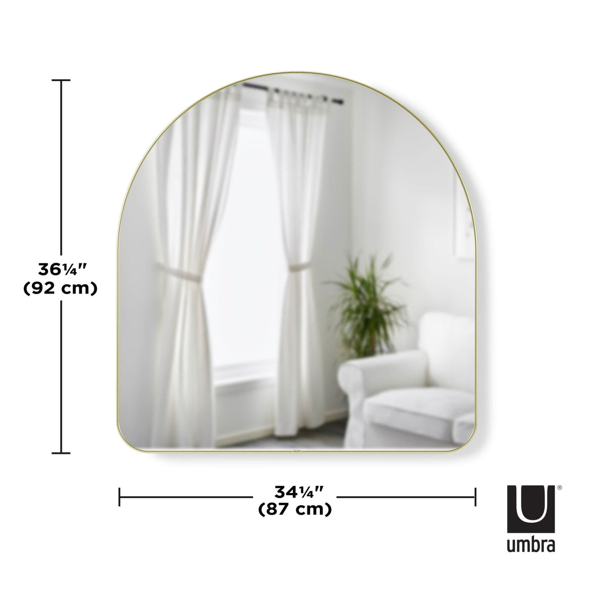 Umbra Hubba Arched Wall Mirror 86X91cm Brass UMB1017061104