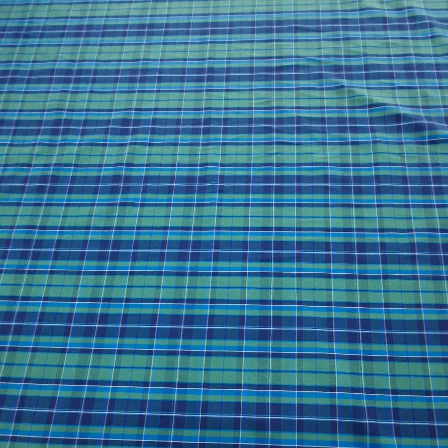TARTAN CHECK Dress Fabrics Tartan Check Green Fabric