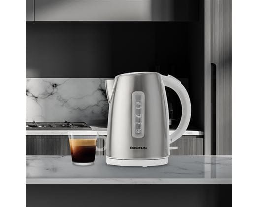 Taurus KETTLE Taurus Kettle 360 Degree Cordless Stainless Steel With White Trim 1.7L 2200W Arctic 958513 (7456683556953)