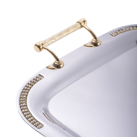 Tazzy TRAY Tazzy Square Tray With Gold Handle SGN2777 (7750699843673)