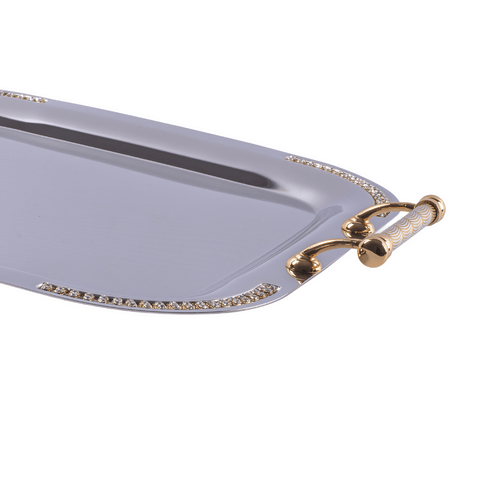 Tazzy TRAY Tazzy Square Tray With Gold Handle SGN2777 (7750699843673)