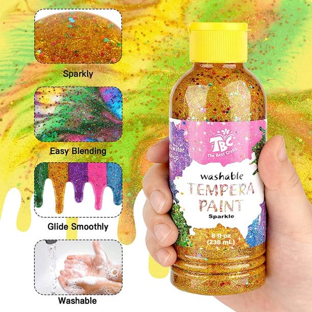 TBC Tech & Office TBC The Best Crafts Washable Tempera Paint For Kids, 6 Colors 2059 (7347264946265)