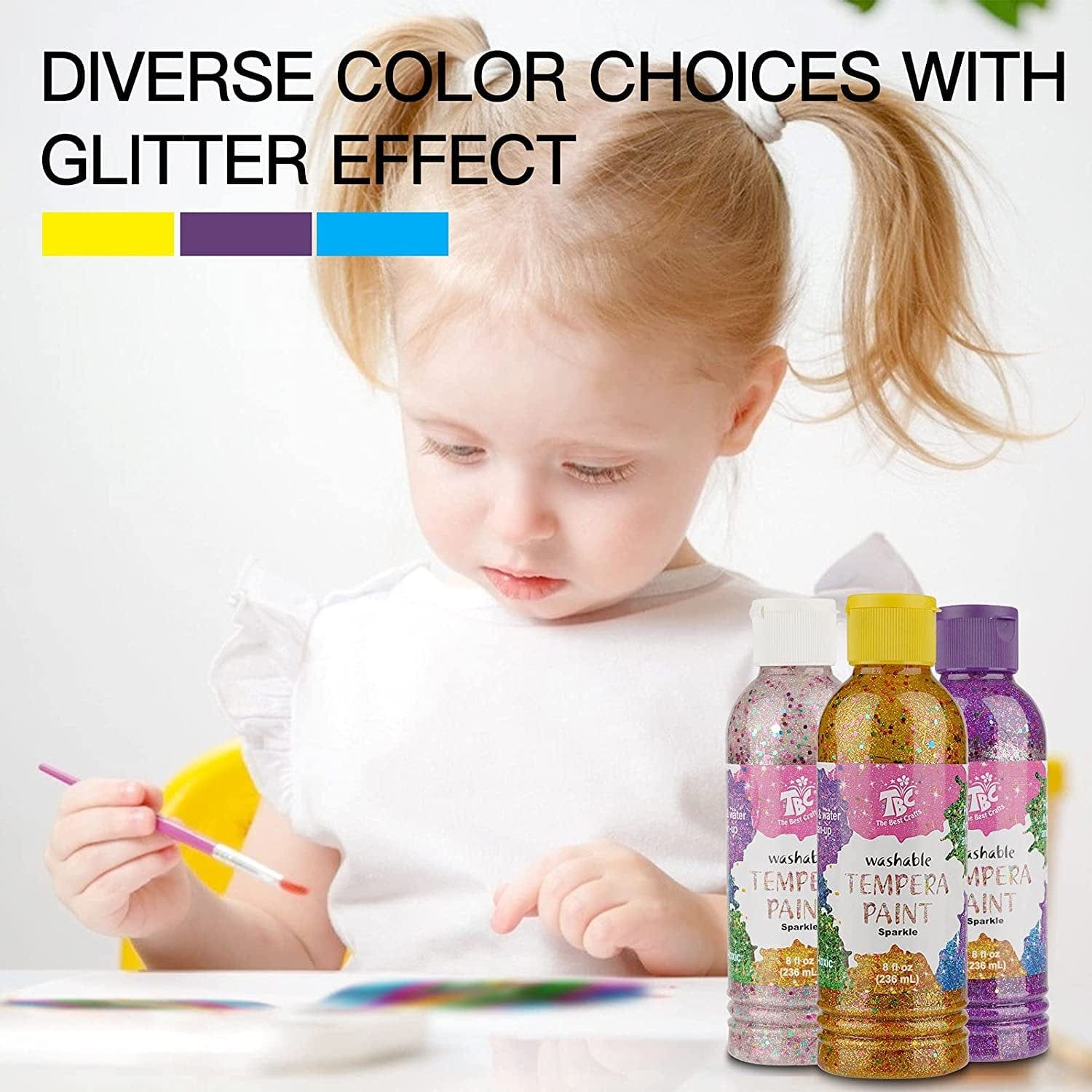 TBC Tech & Office TBC The Best Crafts Washable Tempera Paint For Kids, 6 Colors 2059 (7347264946265)