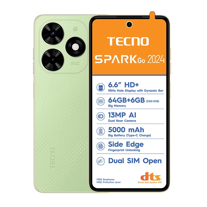 Tecno Smart Phones Tecno Spark Go 2024 4G Dual Sim 64GB - Green (7685889458265)