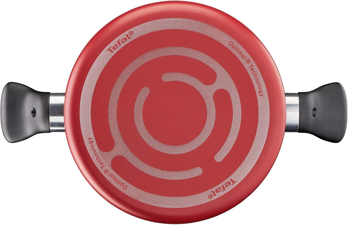 TEFAL Pots Set Tefal Super Cook Non-Stick 12 Piece Cookware Set Red B460SC84