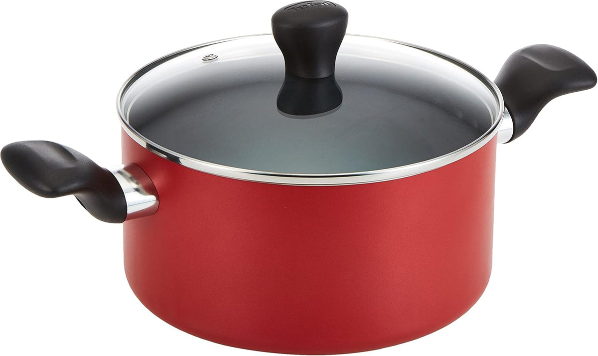 TEFAL Pots Set Tefal Super Cook Non-Stick 12 Piece Cookware Set Red B460SC84
