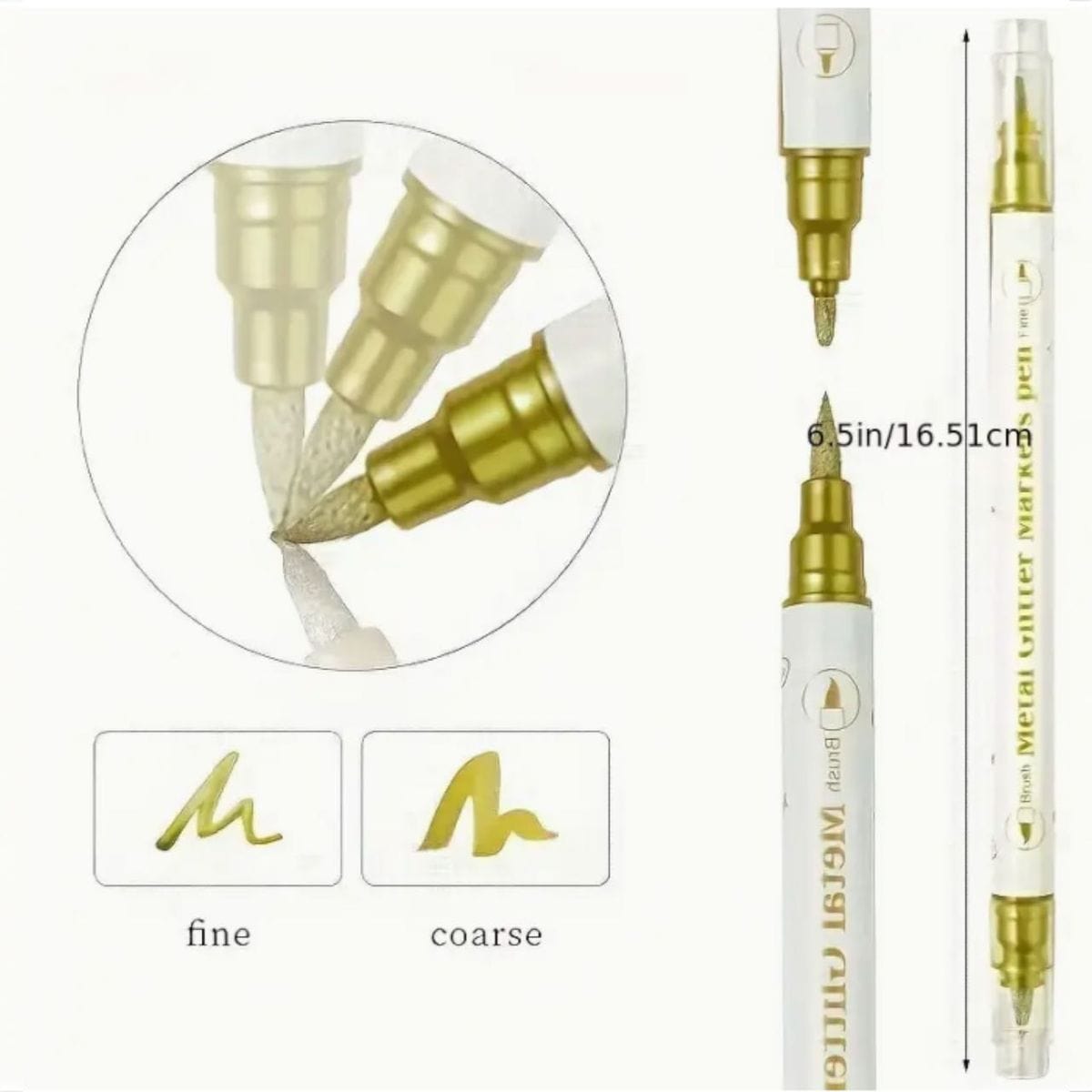 The Art Journey Tech & Office The Art Journey 10-Color Dual Tip Metallic Glitter Marker Pen Set ART015