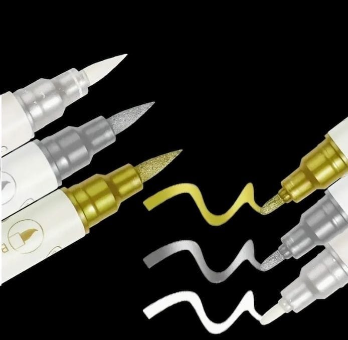 The Art Journey Tech & Office The Art Journey 10-Color Dual Tip Metallic Glitter Marker Pen Set ART015