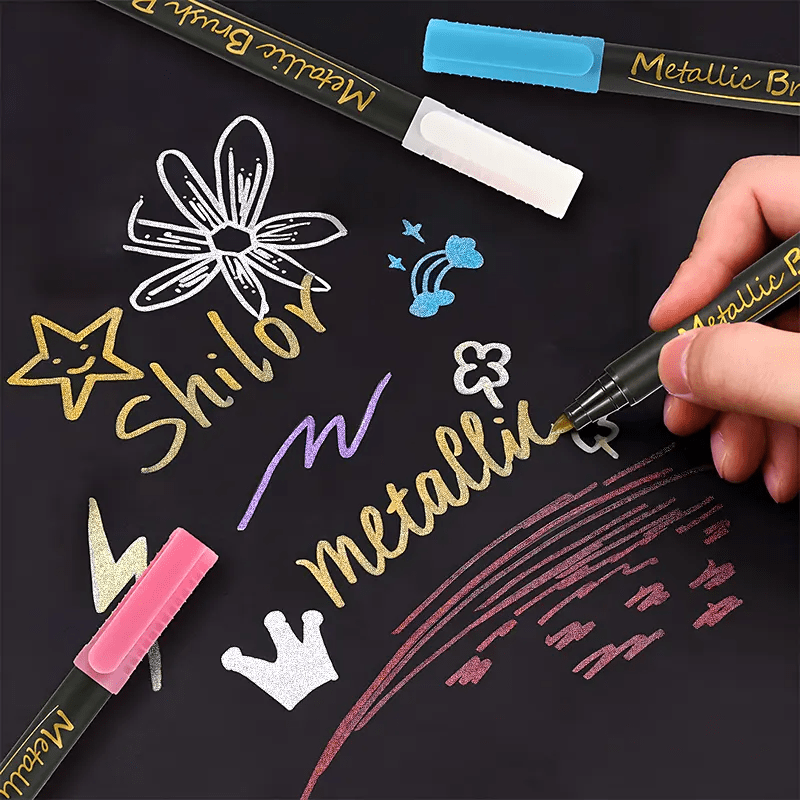 The Art Journey Tech & Office The Art Journey 10 Colour Metallic Brush Pen Set ART019