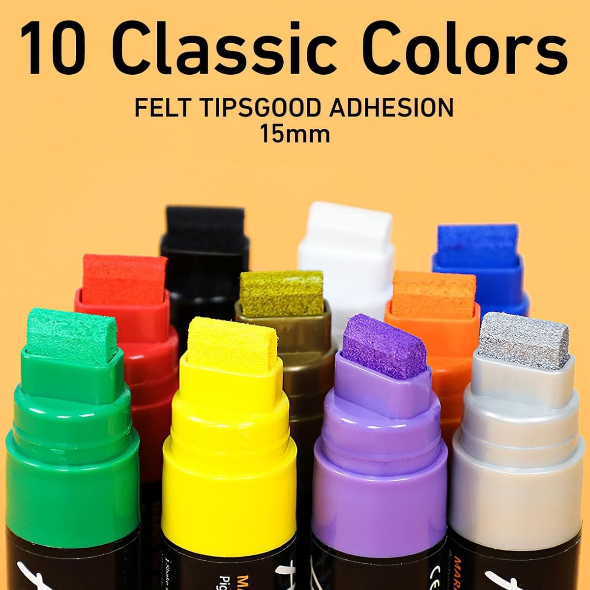 The Art Journey Tech & Office The Art Journey 10-Piece Premium Acrylic Paint Marker Set, Broad 15mm Nib ART012