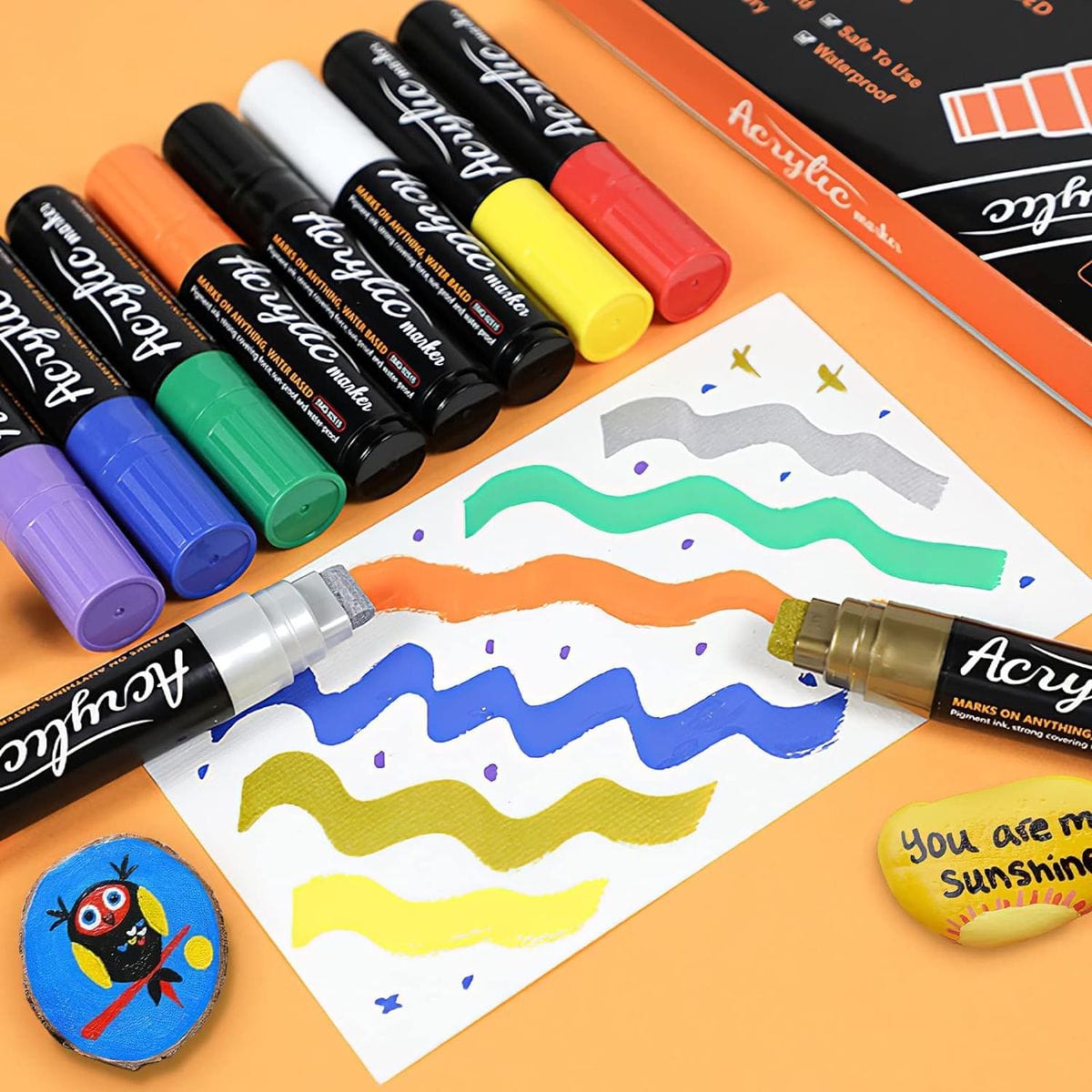 The Art Journey Tech & Office The Art Journey 10-Piece Premium Acrylic Paint Marker Set, Broad 15mm Nib ART012