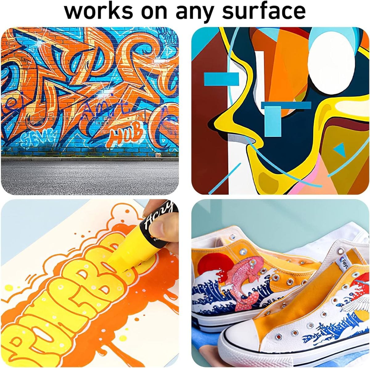 The Art Journey Tech & Office The Art Journey 10-Piece Premium Acrylic Paint Marker Set, Broad 15mm Nib ART012