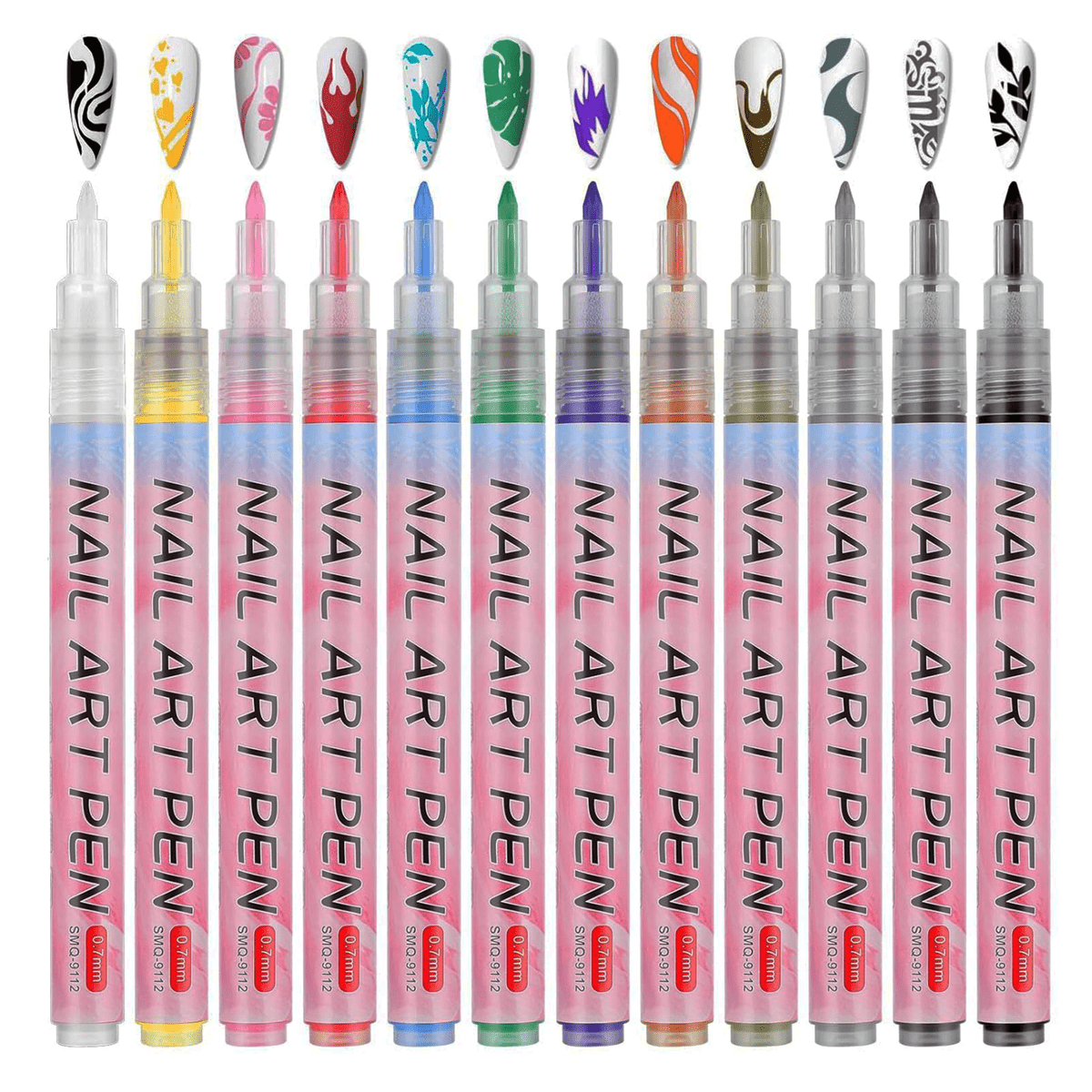 The Art Journey Tech & Office The Art Journey 12 Color 3D Nail Art Pens Set Nail Point Graffiti Dotting Pens ART013