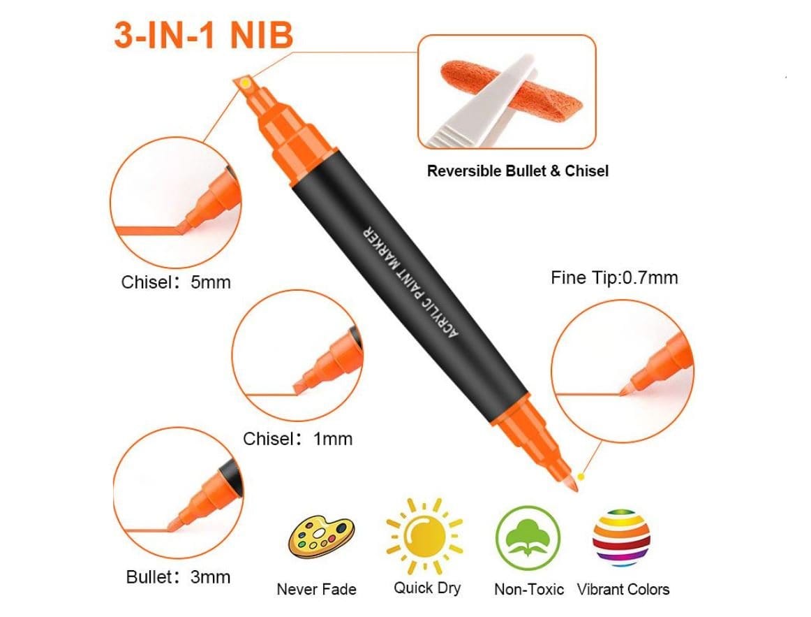 The Art Journey Tech & Office The Art Journey 12 Piece Dual Tip Marker Nib ART004