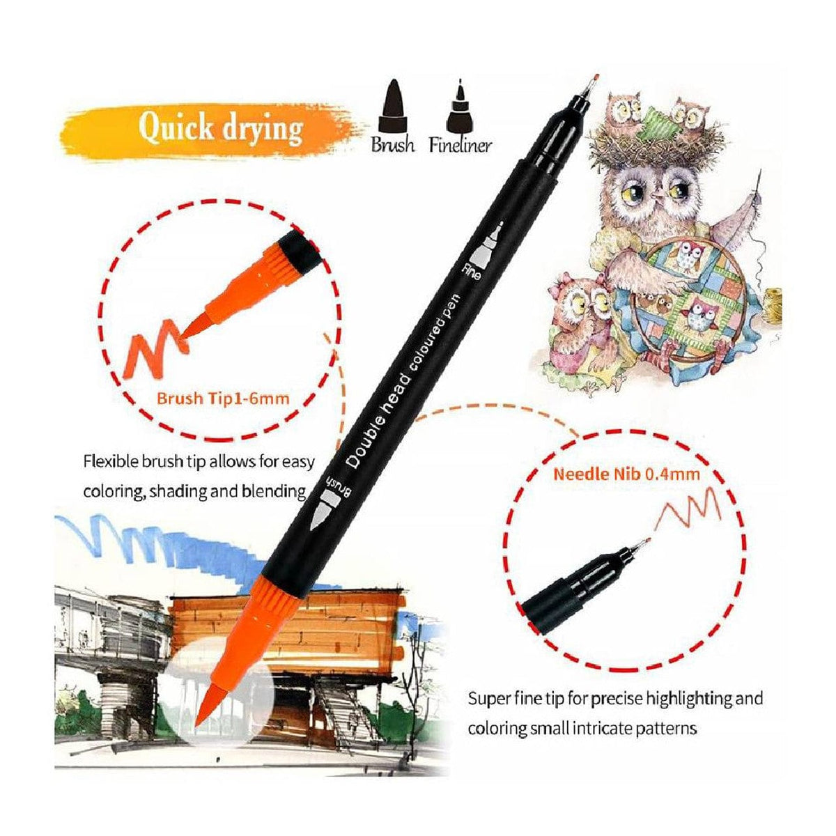 The Art Journey Tech & Office The Art Journey 24 Piece Double Head Waterproof Brush Pen ART002 (7802237321305)