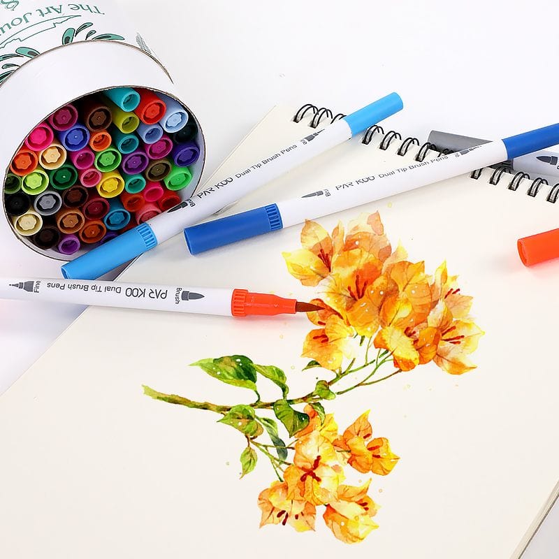 The Art Journey Tech & Office The Art Journey 48 Dual Tip Artist Watercolor Markers Fine and Brush Tips ART001