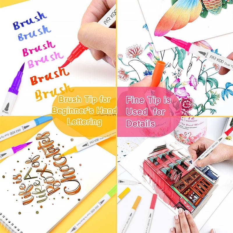 The Art Journey Tech & Office The Art Journey 48 Dual Tip Artist Watercolor Markers Fine and Brush Tips ART001