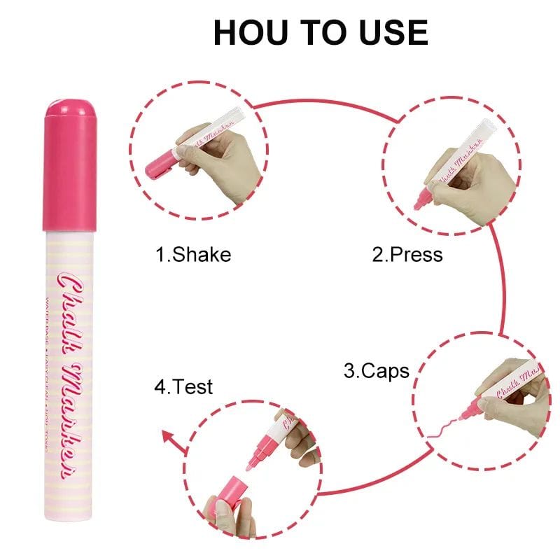 The Art Journey Tech & Office The Art Journey 8-Color Macaron Chalk Markers with 6mm Reversible Tips Chisel & Bullet ART018