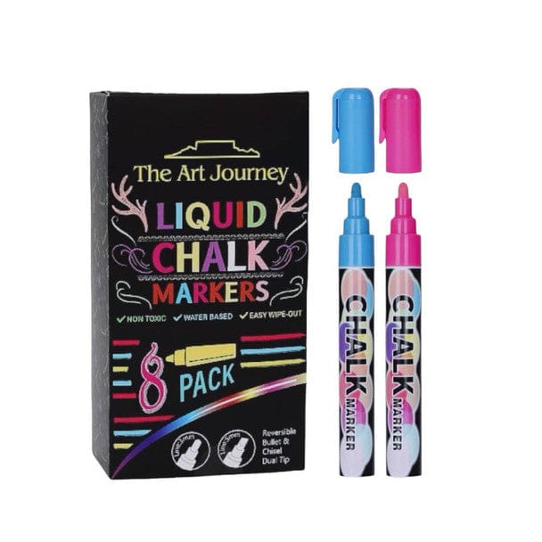 The Art Journey Tech & Office The Art Journey 8-Pack Washable & Bold Neon Liquid Chalk Markers ART005