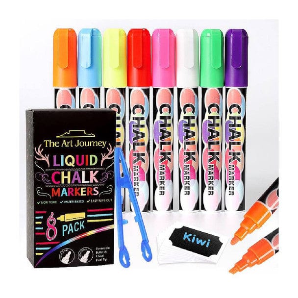 The Art Journey Tech & Office The Art Journey 8-Pack Washable & Bold Neon Liquid Chalk Markers ART005