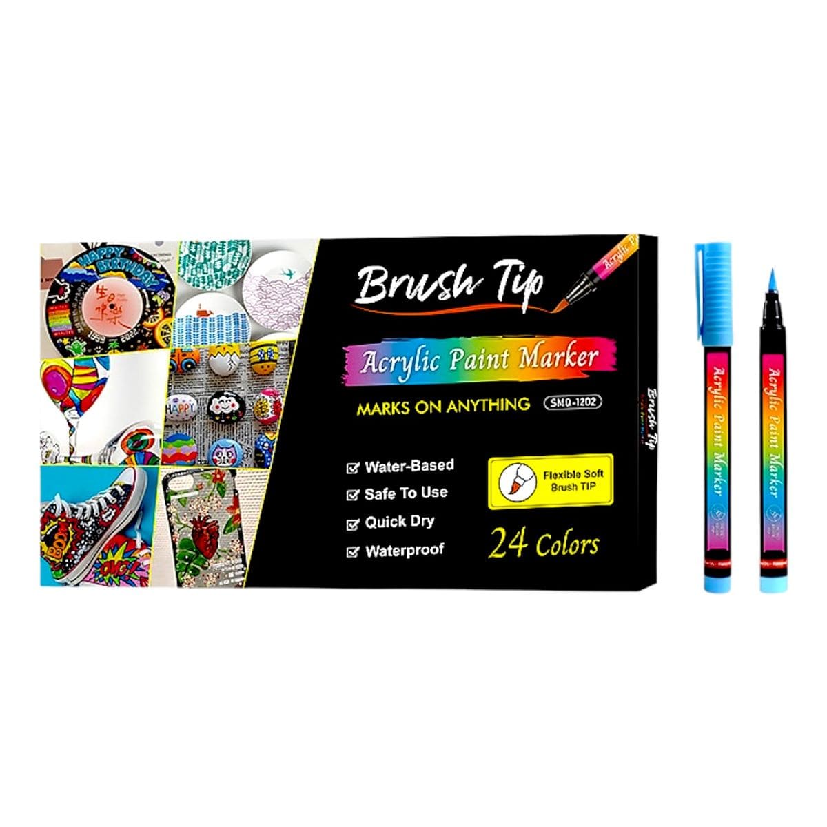 The Art Journey Tech & Office The Art Journey Brush Tip 24 Color Acrylic Paint Marker ART017 (7802282541145)