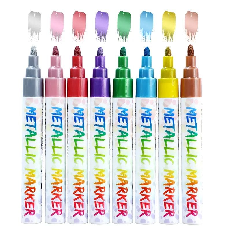 The Art Journey Tech & Office The Art Journey Liquid Metallic Chalk Markers with Reversible Tip 8 Colour Set  ART021 (7802279723097)