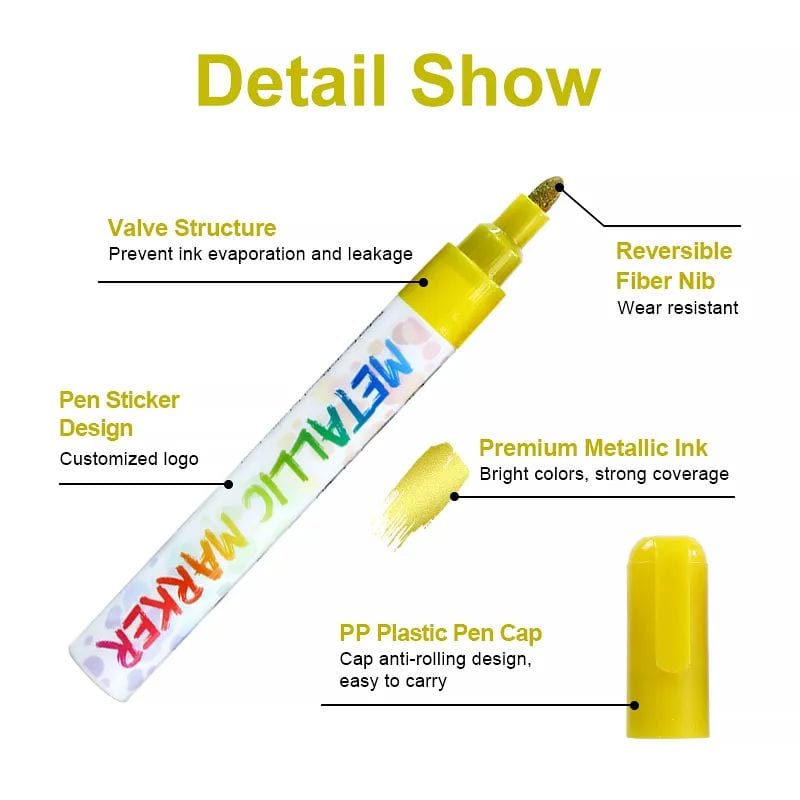 The Art Journey Tech & Office The Art Journey Liquid Metallic Chalk Markers with Reversible Tip 8 Colour Set  ART021 (7802279723097)