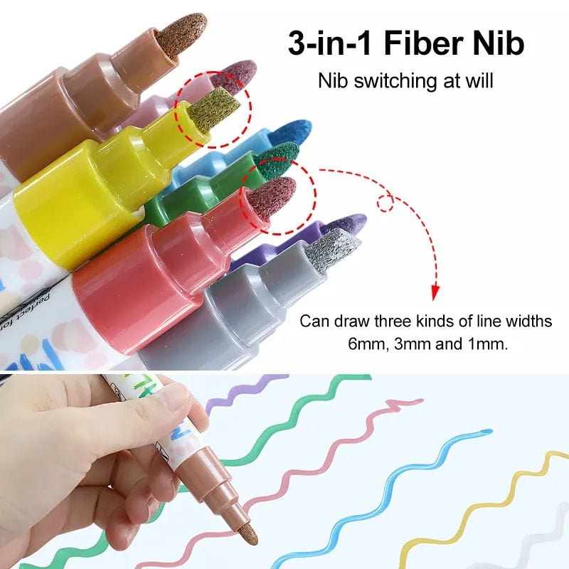 The Art Journey Tech & Office The Art Journey Liquid Metallic Chalk Markers with Reversible Tip 8 Colour Set  ART021 (7802279723097)