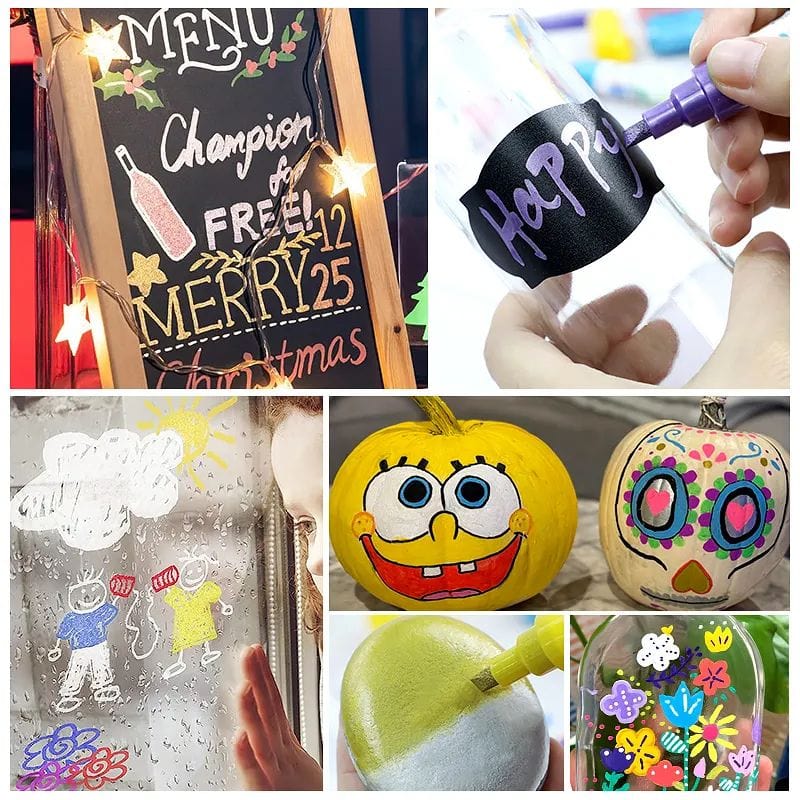 The Art Journey Tech & Office The Art Journey Liquid Metallic Chalk Markers with Reversible Tip 8 Colour Set  ART021 (7802279723097)