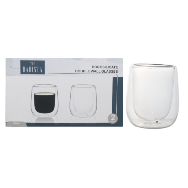 The Barista MUG The Barista Double Wall Borosilicate 100ml Glasses Set Of 2 (7287314317401)