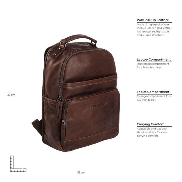 The Chesterfield Laptop Backpack The Chesterfield Leather Backpack Brown Austin (7486359961689)