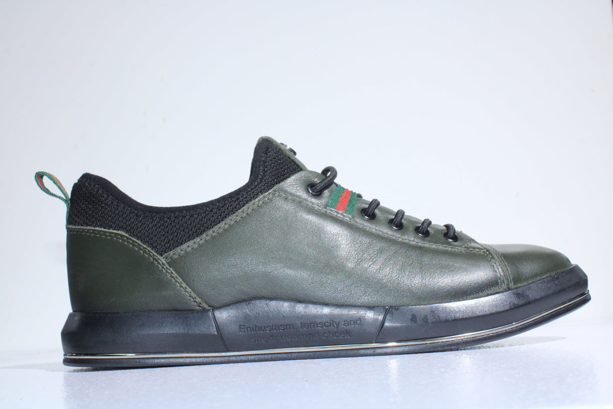 The Marcomen Casual Shoes The Marcomen Casual Leather Shoes Green (7492175069273)